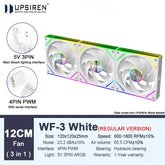 UPSIREN WF-3 120mm Wire-free splicing case fan motherboard light synchronization 4PIN PWM Center axis CD texture design 12CM